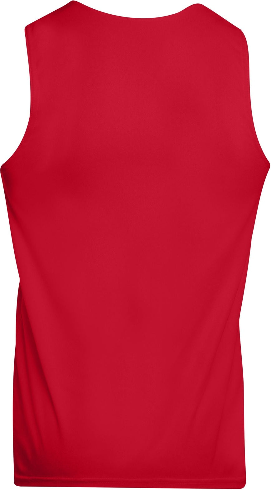 Rear View of RED/WHITE REVERSIBLE WICKING TANK