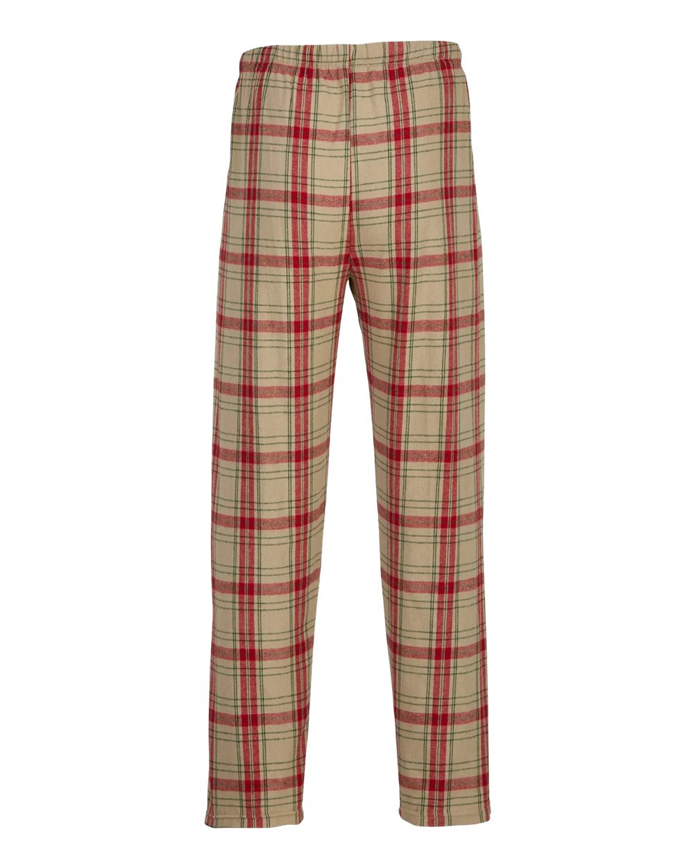 Front View of Reindeer Plaid Harley Flannel Pants - BM6624