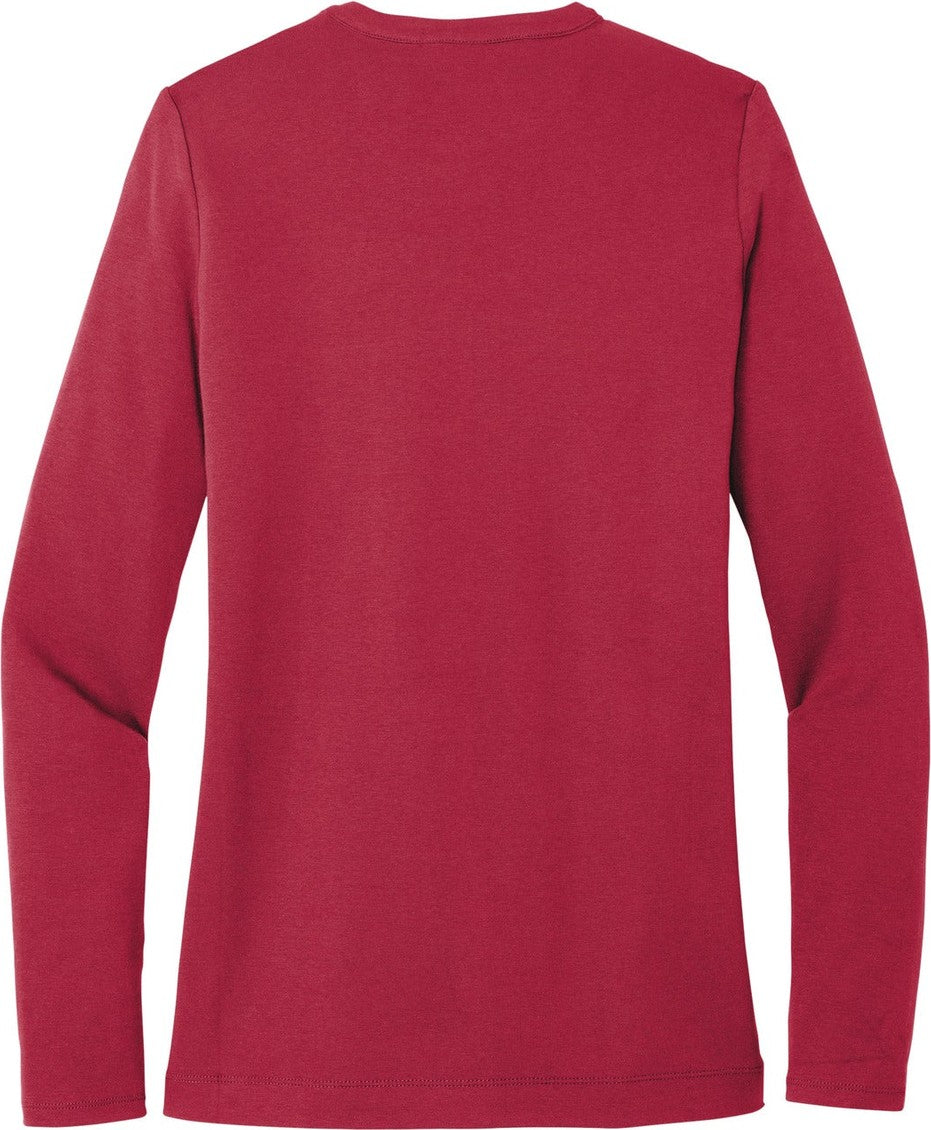 Rear View of Rich Red Port Authority Women's Concept Stretch Button-Front Cardigan. LM1008