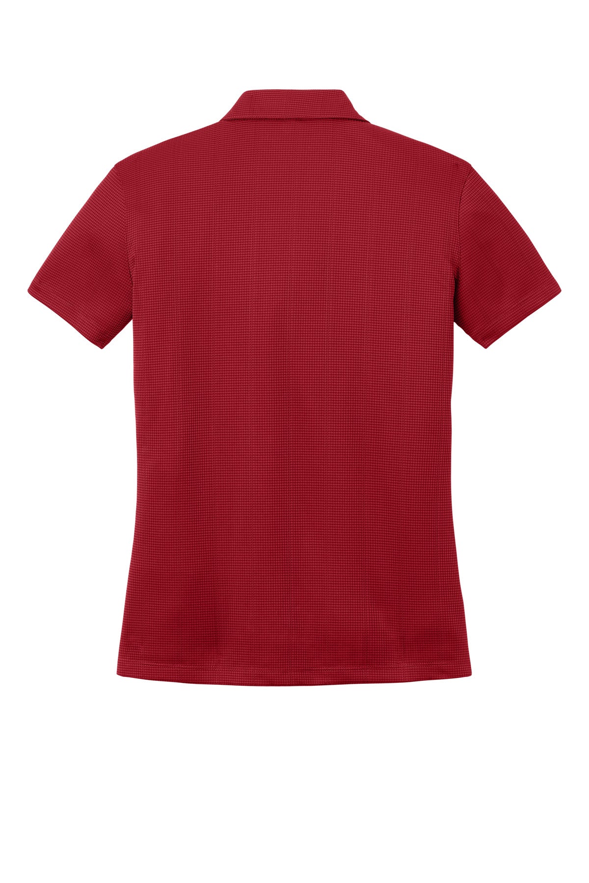 Rear View of Rich Red Port Authority Women's Performance Fine Jacquard Polo. L528