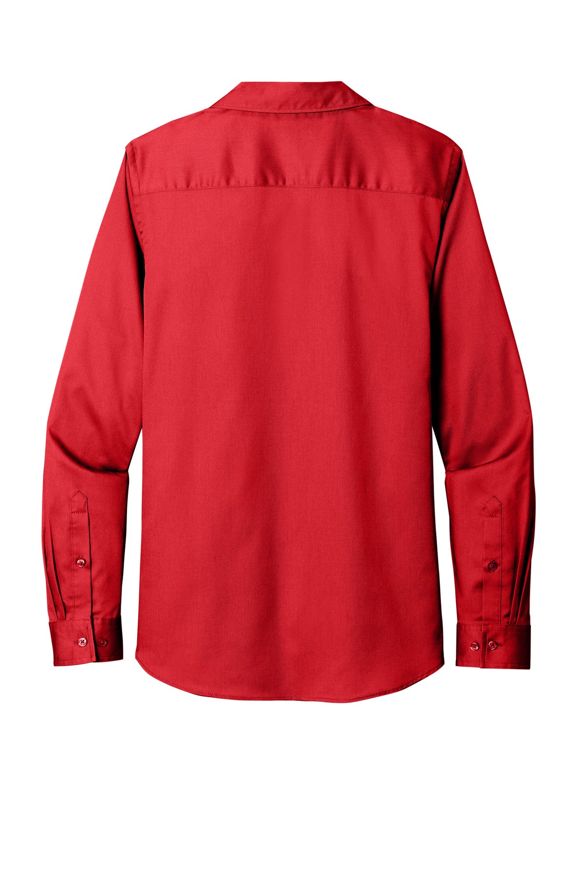 Front View of RichRed Port Authority Women's Long Sleeve SuperPro React Twill Shirt. LW808