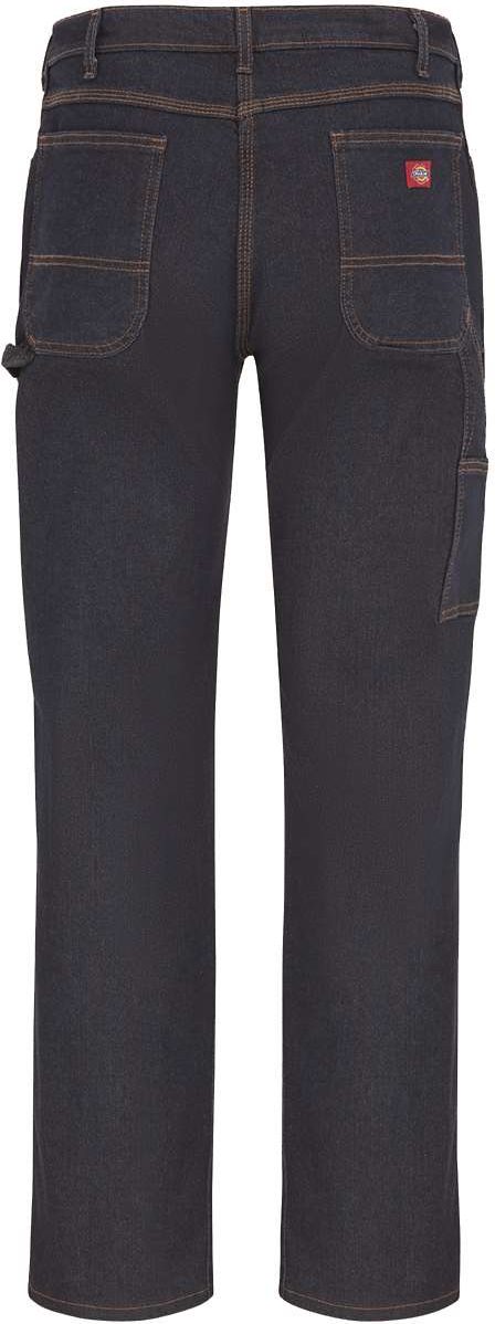 Rear View of Rinsed Indigo Blue - 32I Industrial Carpenter Flex Jeans - Odd Sizes - LU22ODD