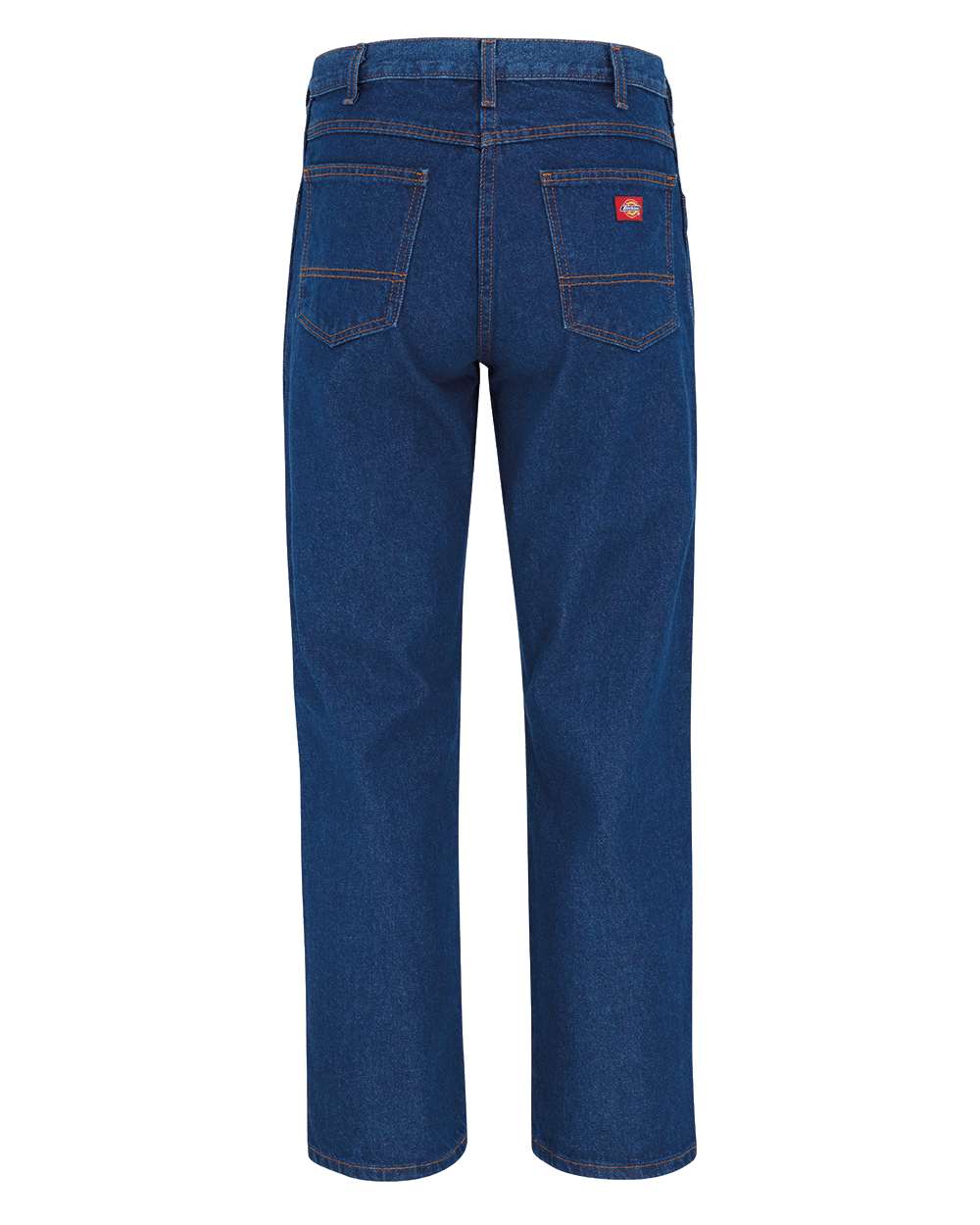 Front View of Rinsed Indigo Blue - 39 Unhemmed Industrial Relaxed Fit Jeans - Extended Sizes - CR39EXT