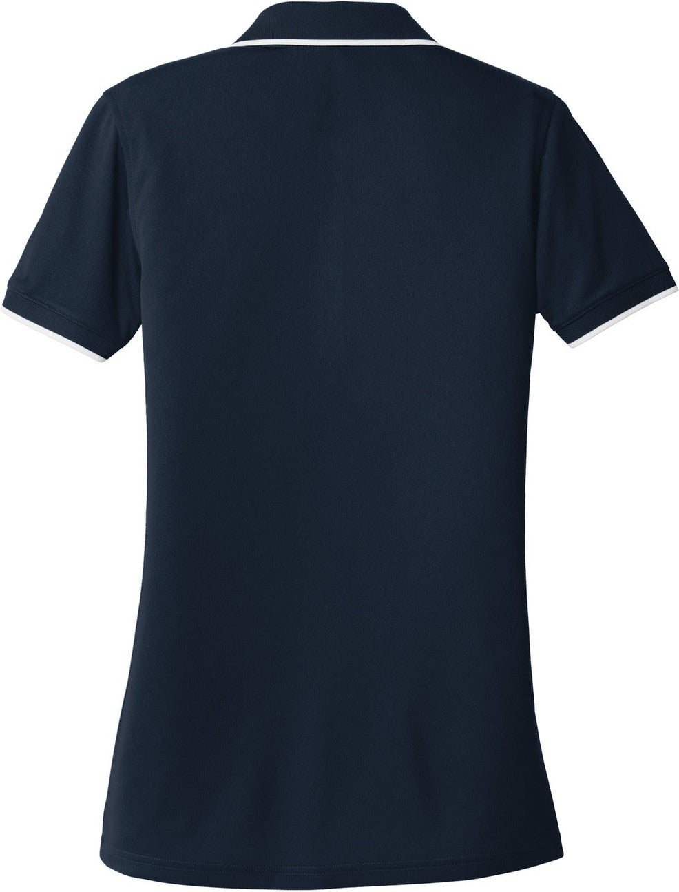 Front View of River Bl Ny/Wh Port Authority Women's Dry Zone UV Micro-Mesh Tipped Polo. LK111