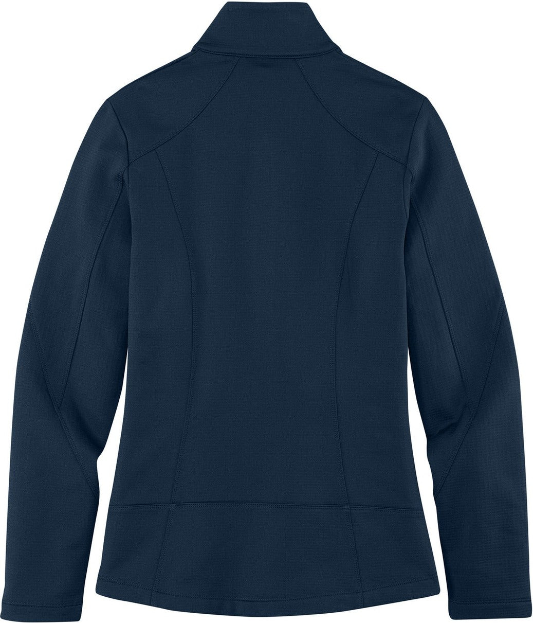 Front View of River Blue Nvy Port Authority Women's Grid Fleece Jacket. L239