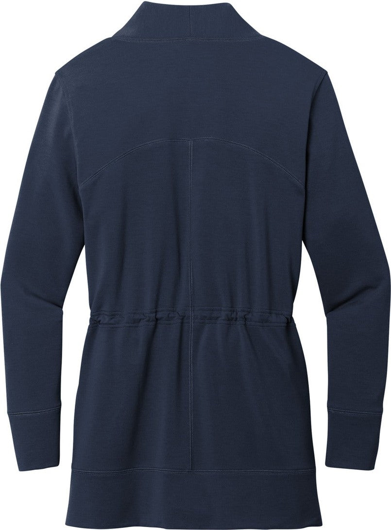 Rear View of RiverBlNv Port Authority Women's Microterry Cardigan LK825