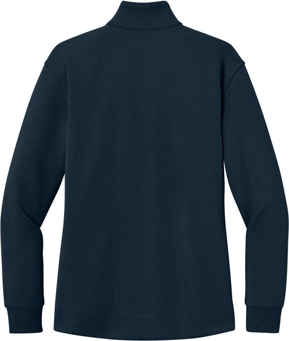 Rear View of RiverBlNv Port Authority Women's Wearever Signature Double Pique 1/4-Zip LK210