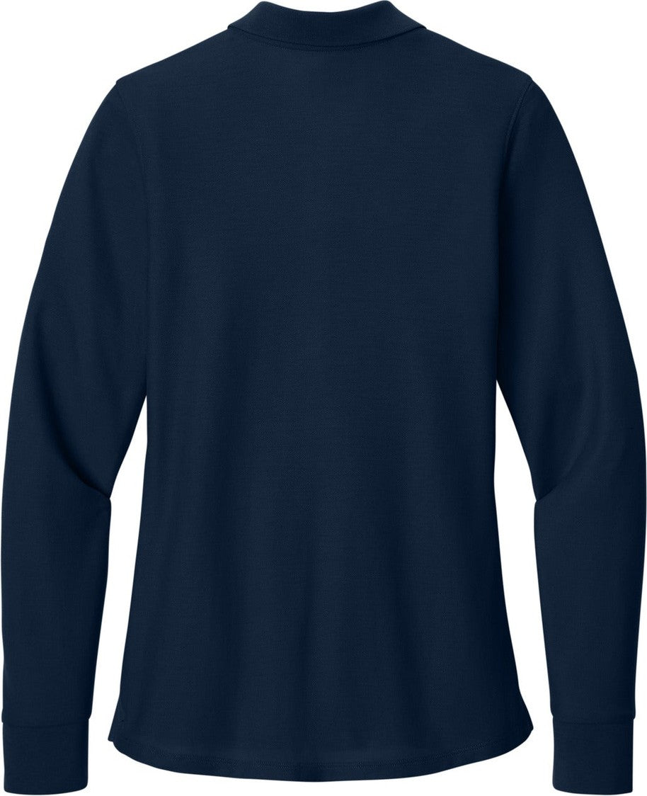 Rear View of RiverBlNv Port Authority Women's Wearever Signature Pique Long Sleeve Polo LK200LS