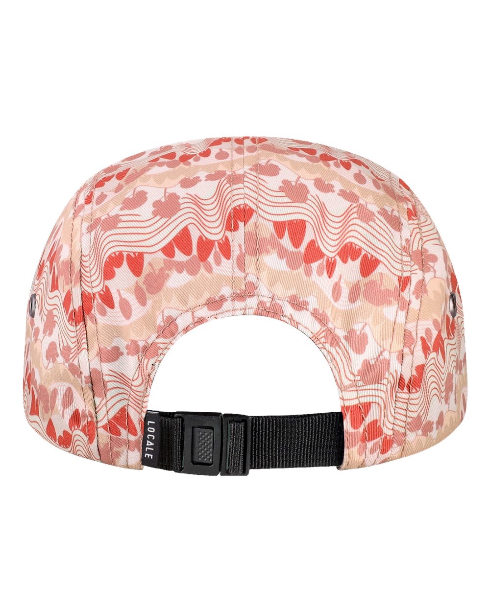 Rear View of Rose Wavy Tree Five-Panel Camper Hat - CAMPER