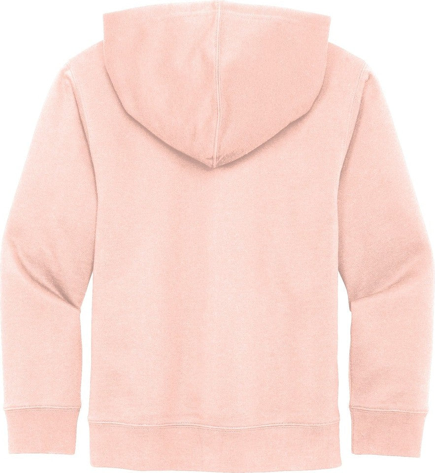 Front View of Rosewater Pink District Youth V.I.T. Fleece Hoodie DT6100Y