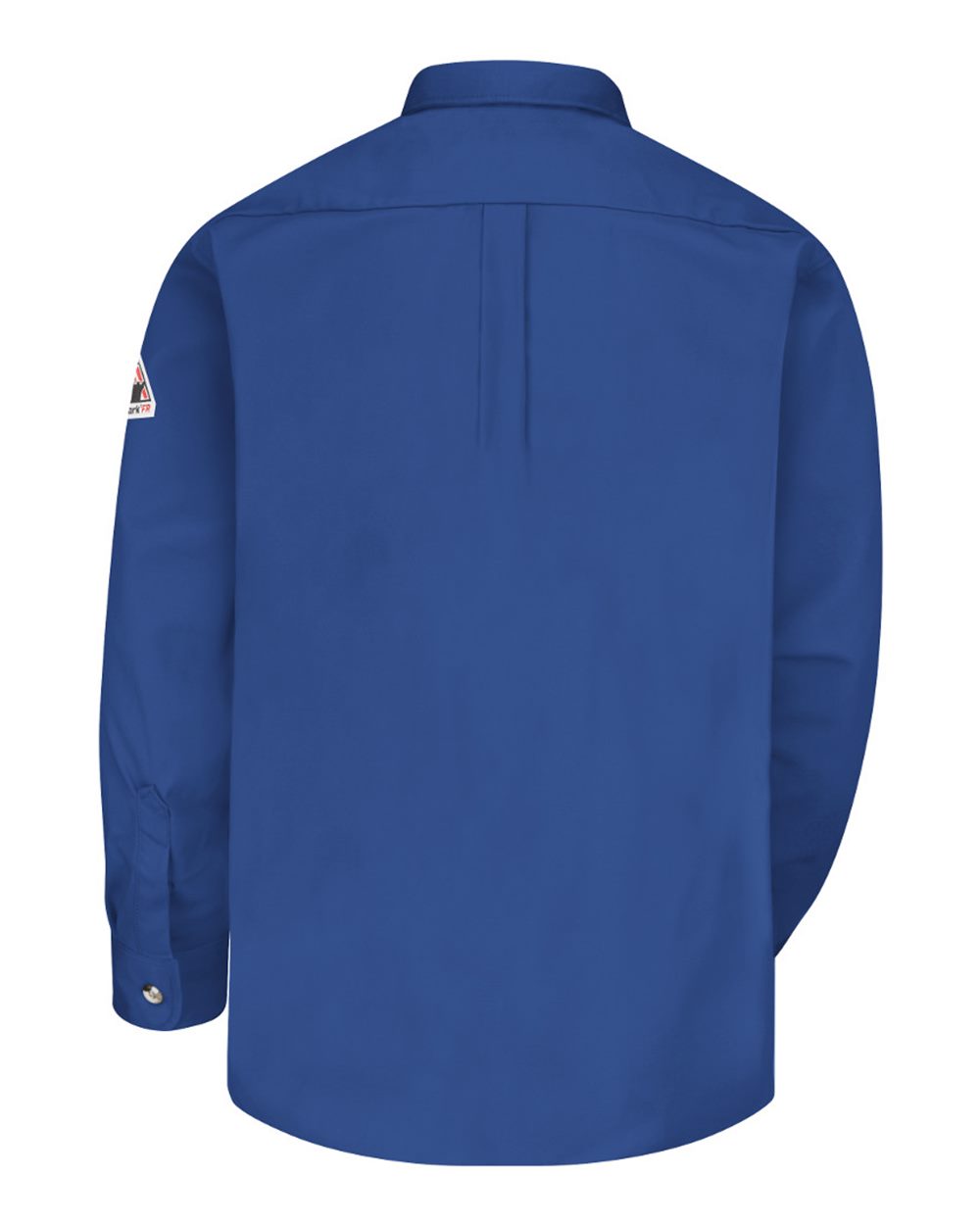 Rear View of Royal Blue Dress Uniform Shirt - Excel FR ComforTouch - 7 oz. - SLU2 plain