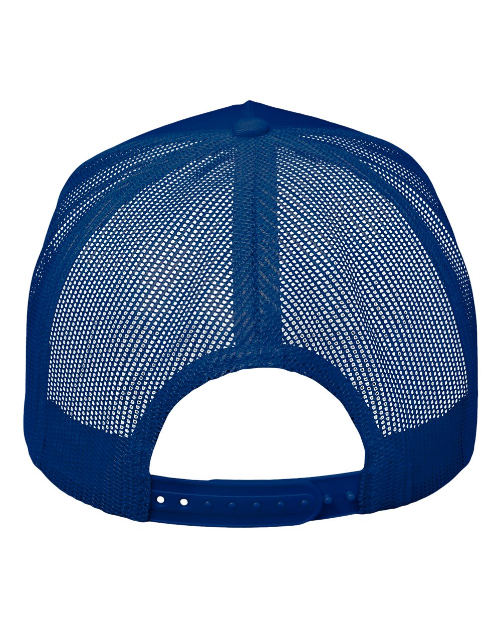 Front View of Royal Blue Five-Panel Trucker Cap - 8804H