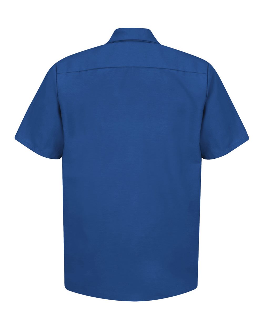 Front View of Royal Blue Industrial Short Sleeve Work Shirt - SP24