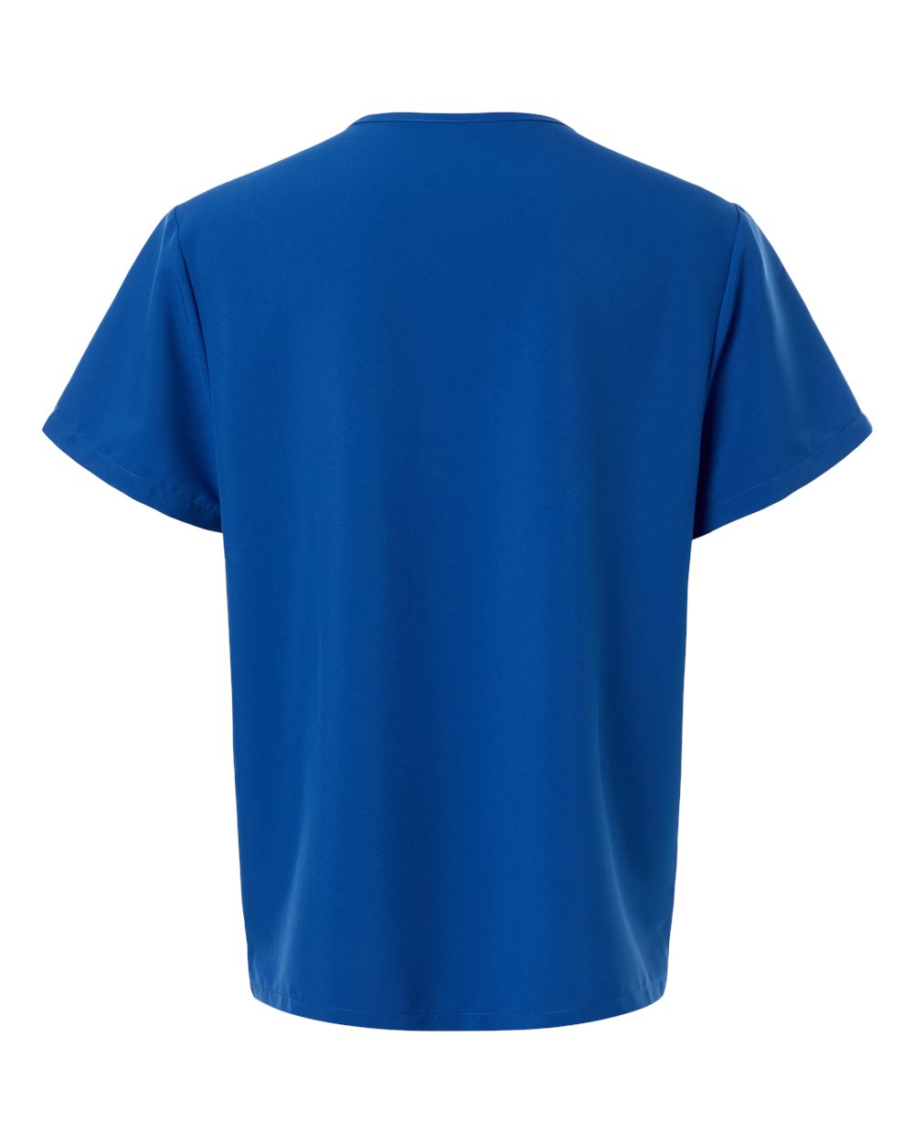Rear View of Royal Blue Men's V-Neck Pocket Scrub Top - HMB000 plain