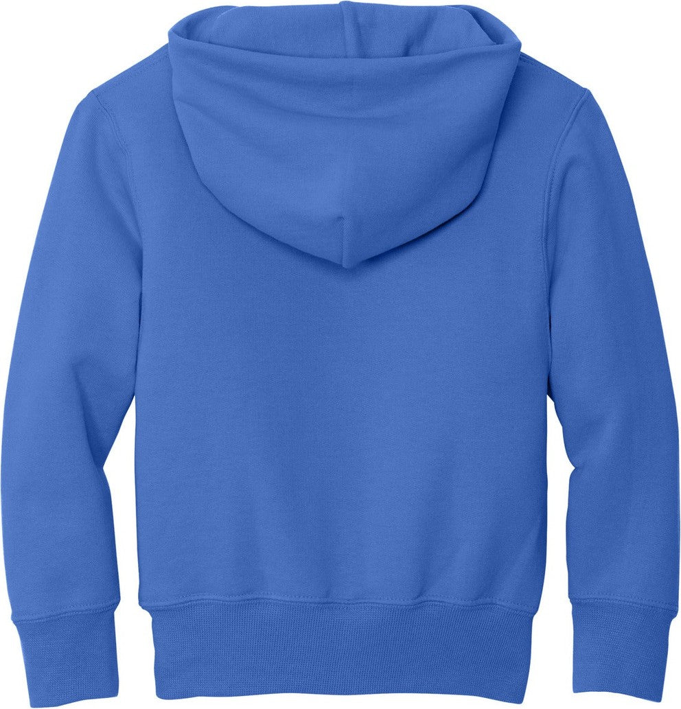 Front View of Royal Blue Port & Co Youth Core Fleece Pullover Hooded Sweatshirt. PC90YH