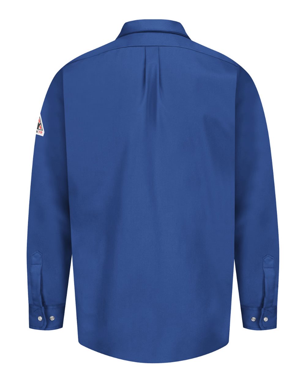 Front View of Royal Blue Snap-Front Uniform Shirt - EXCEL FR - SES2