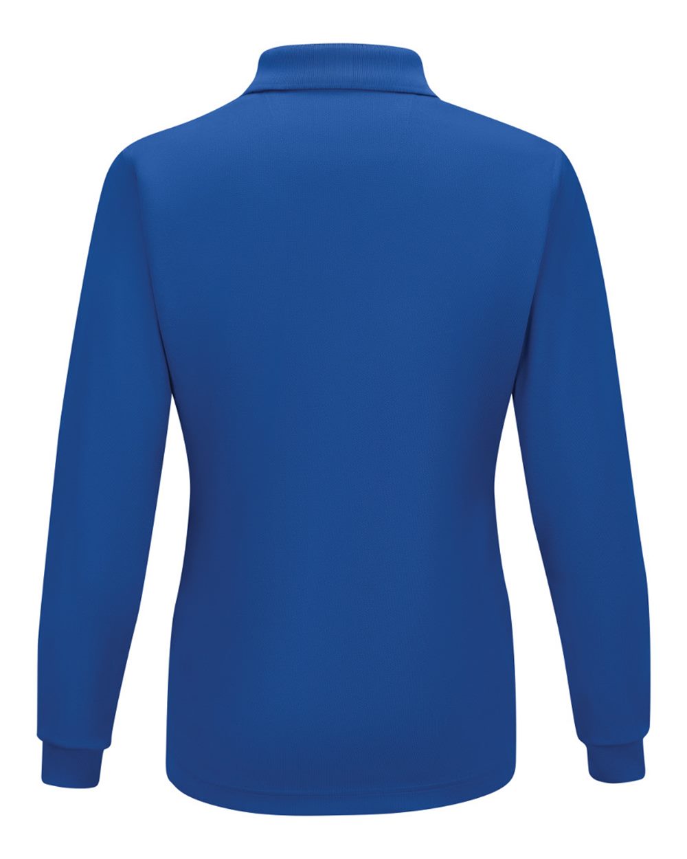 Front View of Royal Blue Women's Long Sleeve Performance Knit Polo - SK7L
