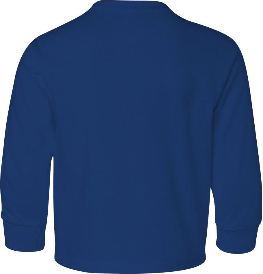 Rear View of Royal Dri-Power® Youth Long Sleeve 50/50 T-Shirt - 29BLR