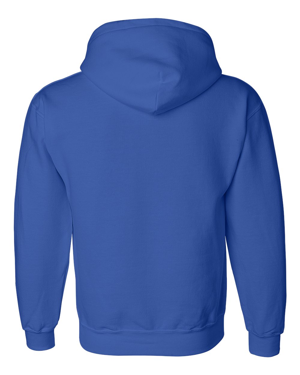 Rear View of Royal DryBlend® Hooded Sweatshirt - 12500