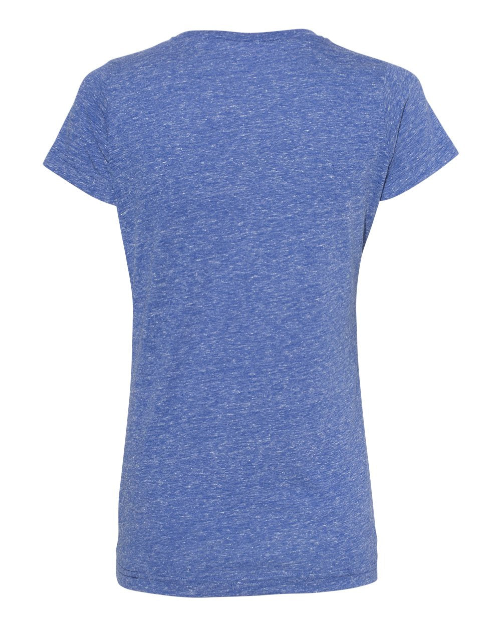 Front View of Royal Melange Women's Harborside Mélange V-Neck Tee - 3591
