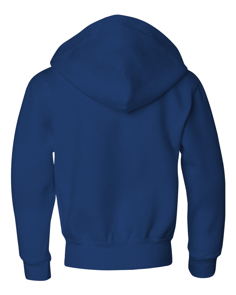 Rear View of Royal NuBlend® Youth Full-Zip Hooded Sweatshirt - 993BR