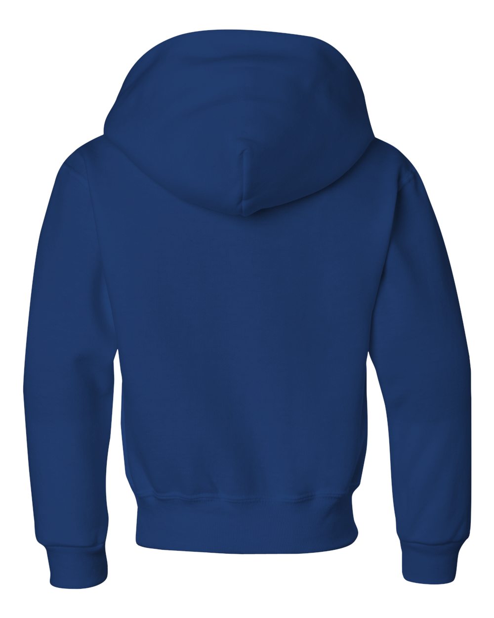 Rear View of Royal NuBlend® Youth Hooded Sweatshirt - 996YR