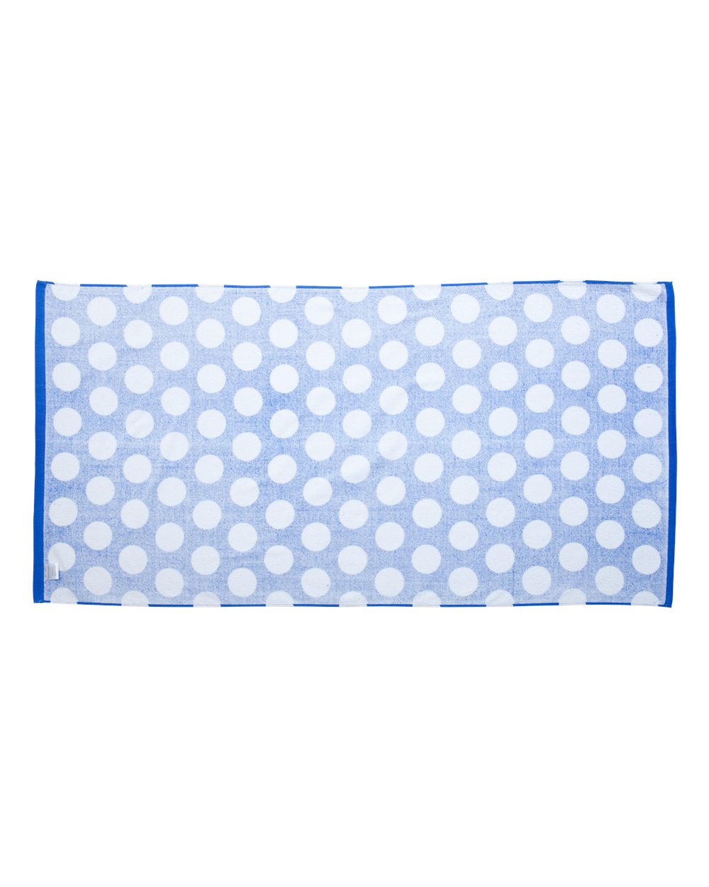 Front View of Royal Polka Dot Velour Beach Towel - C3060P