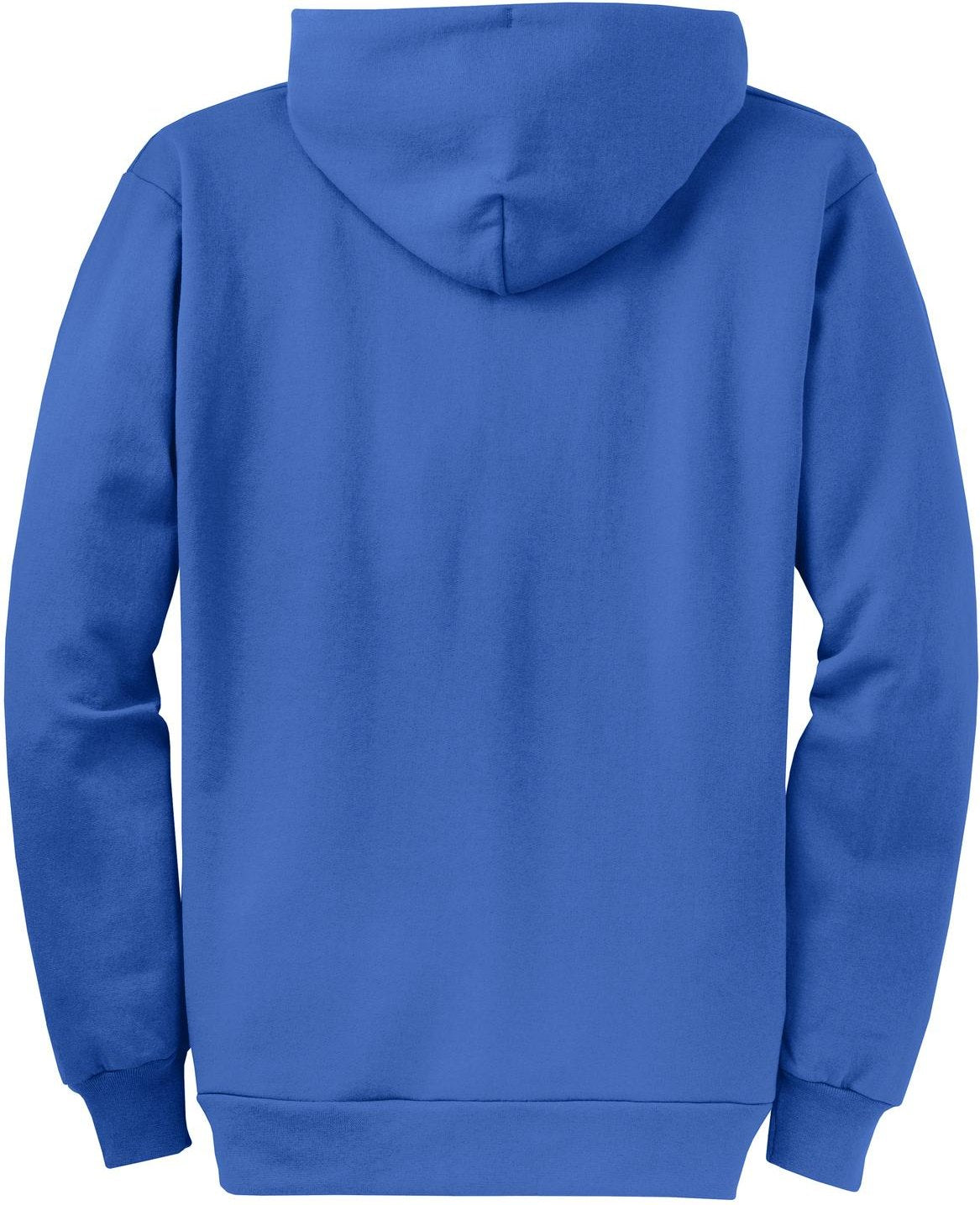 Front View of Royal Port & Co Core Fleece Full-Zip Hooded Sweatshirt. PC78ZH