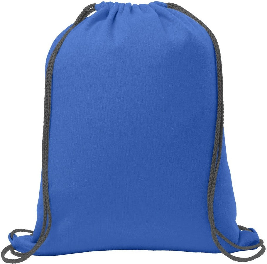 Rear View of Royal Port & Co Core Fleece Sweatshirt Cinch Pack. BG614