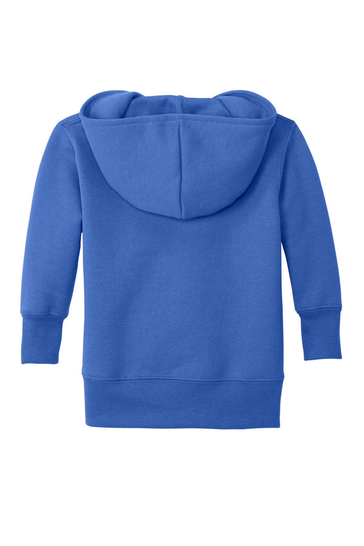 Front View of Royal Port & Co Infant Core Fleece Full-Zip Hooded Sweatshirt. CAR78IZH