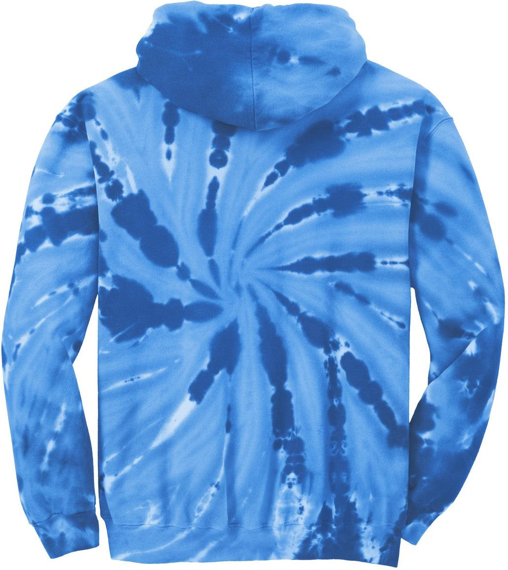 Front View of Royal Port & Co Tie-Dye Pullover Hooded Sweatshirt. PC146