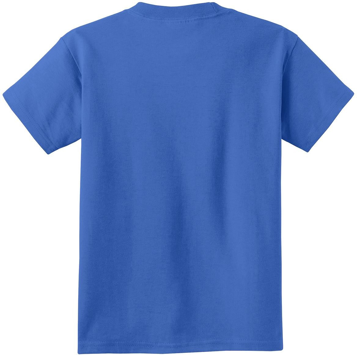 Rear View of Royal Port & Co Youth Core Cotton Tee. PC54Y