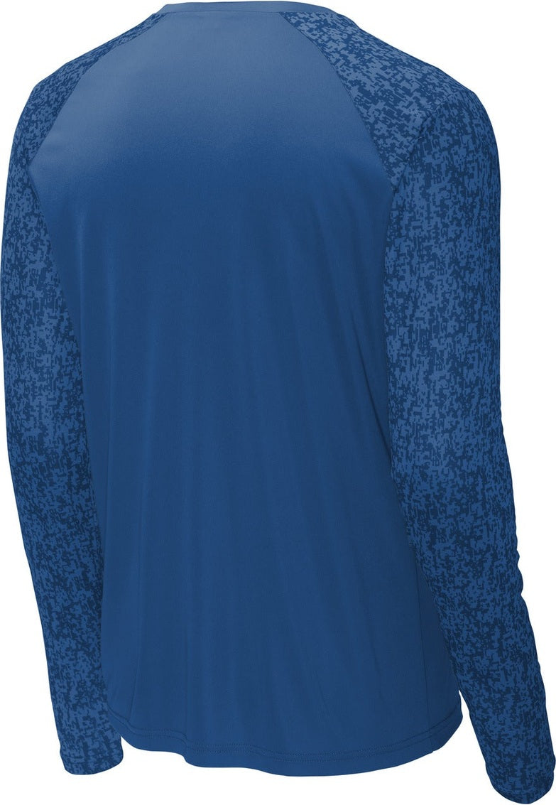 Front View of Royal Sport-Tek Long Sleeve Digi Camo Tee. ST460LS