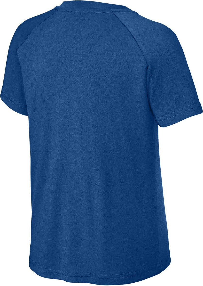 Front View of Royal Sport-Tek Youth PosiCharge Competitor 2-Button Henley YST359