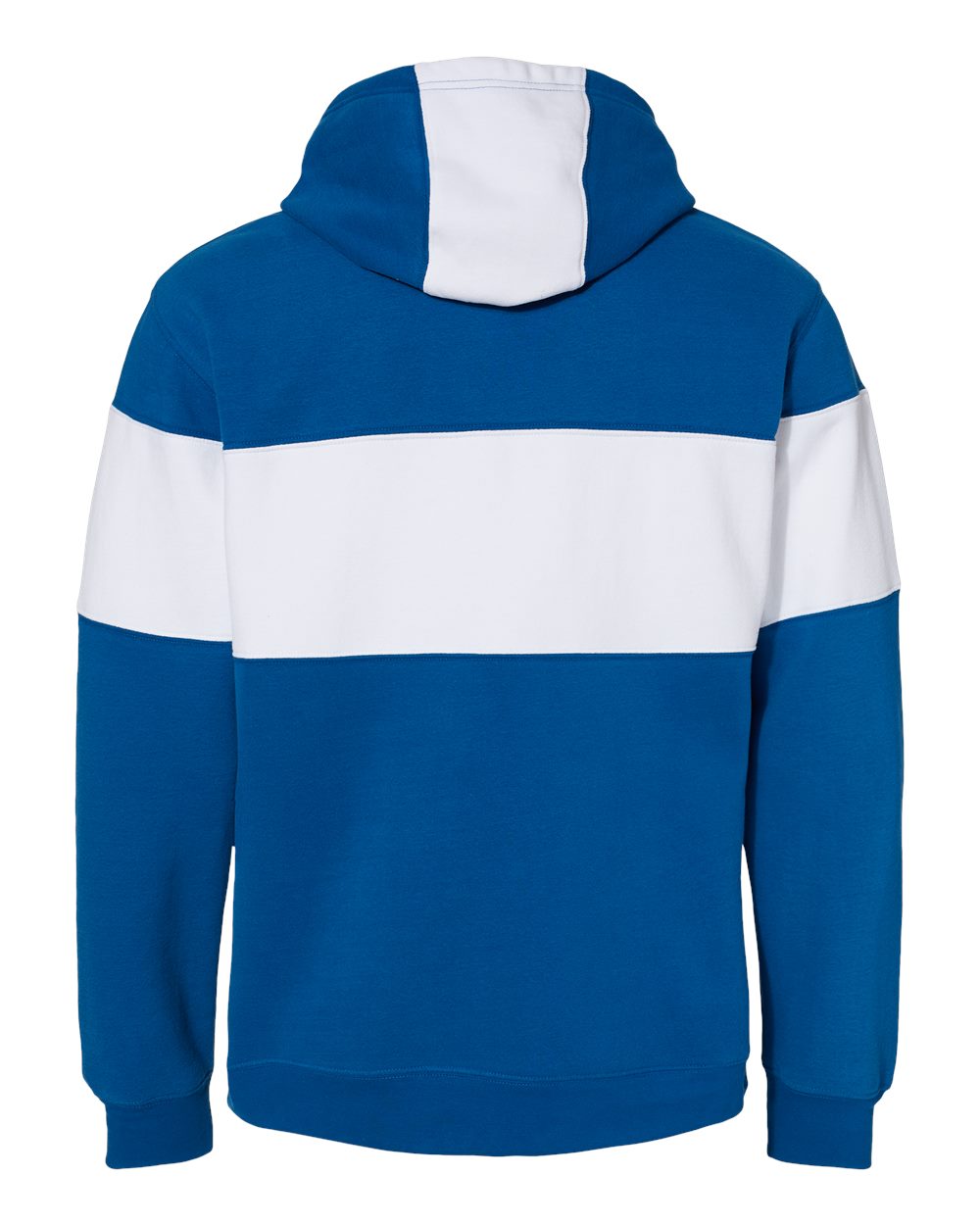 Front View of Royal Varsity Fleece Colorblocked Hooded Sweatshirt - 8644
