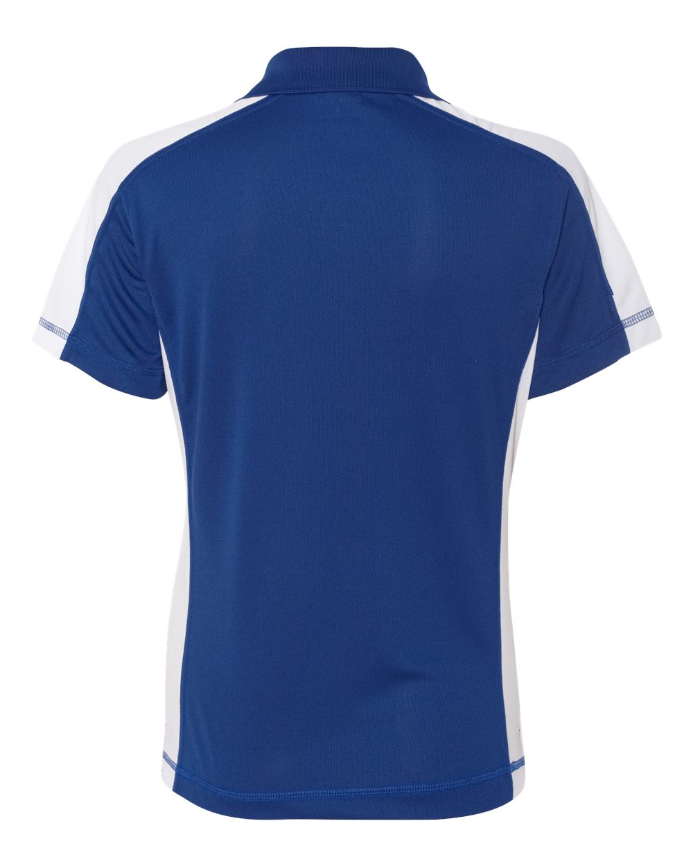 Rear View of Royal/ White Women&#39;s Colorblocked Moisture Free Mesh Polo - 5465