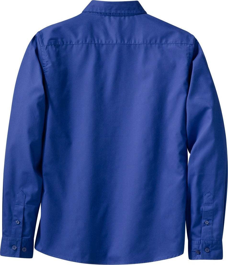 Front View of Royal/Cl Navy Port Authority Women's Long Sleeve Easy Care Shirt. L608