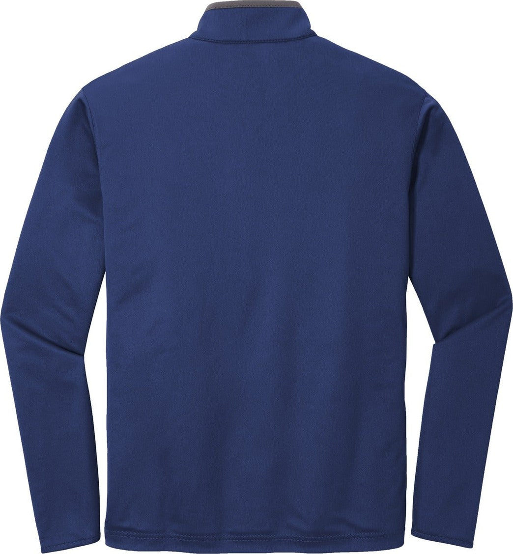 Rear View of Royal/Steel Gy Port Authority Silk Touch Performance 1/4-Zip K584