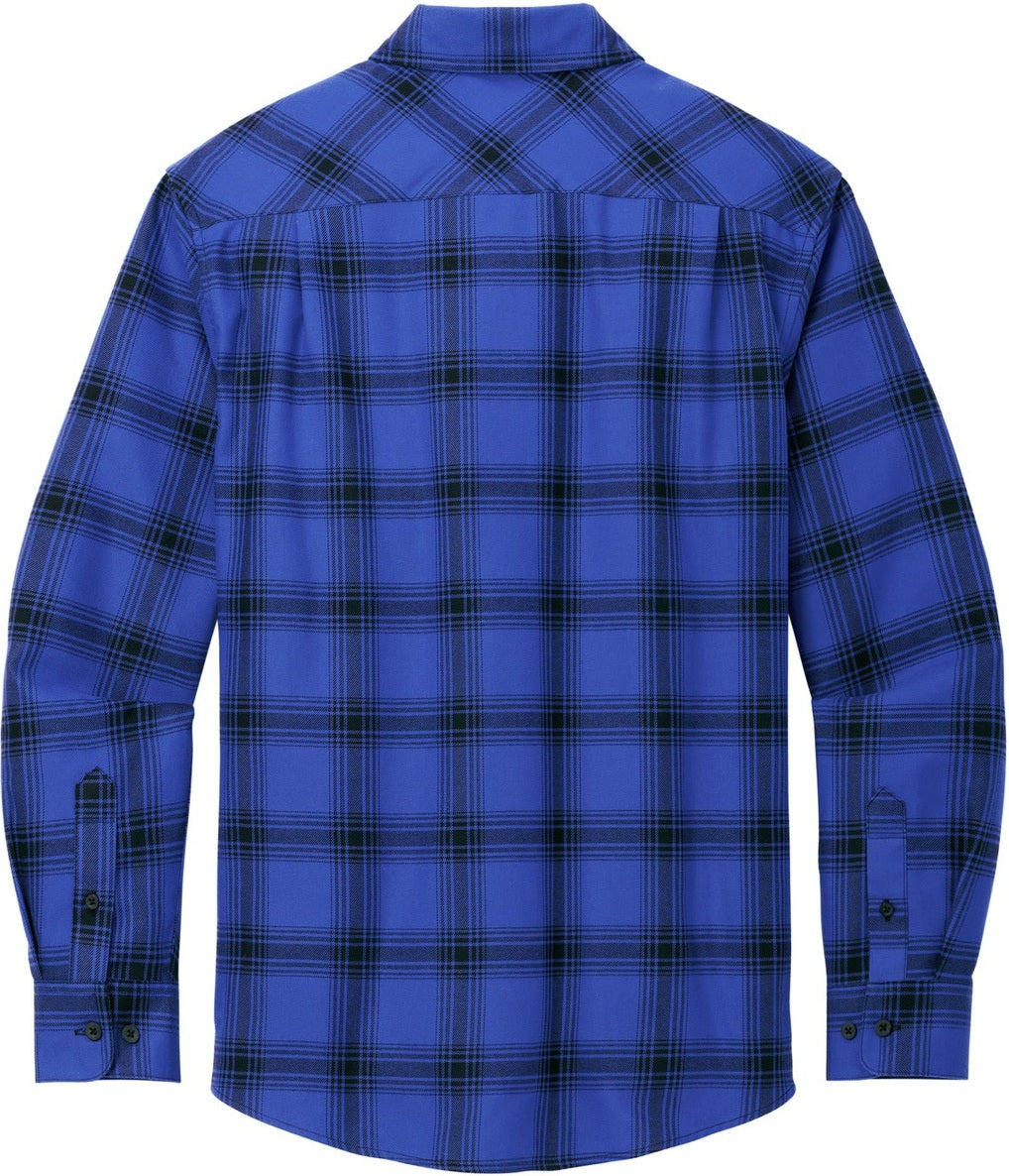 Rear View of Ry/BkOpPld Port Authority Plaid Flannel Shirt. W668