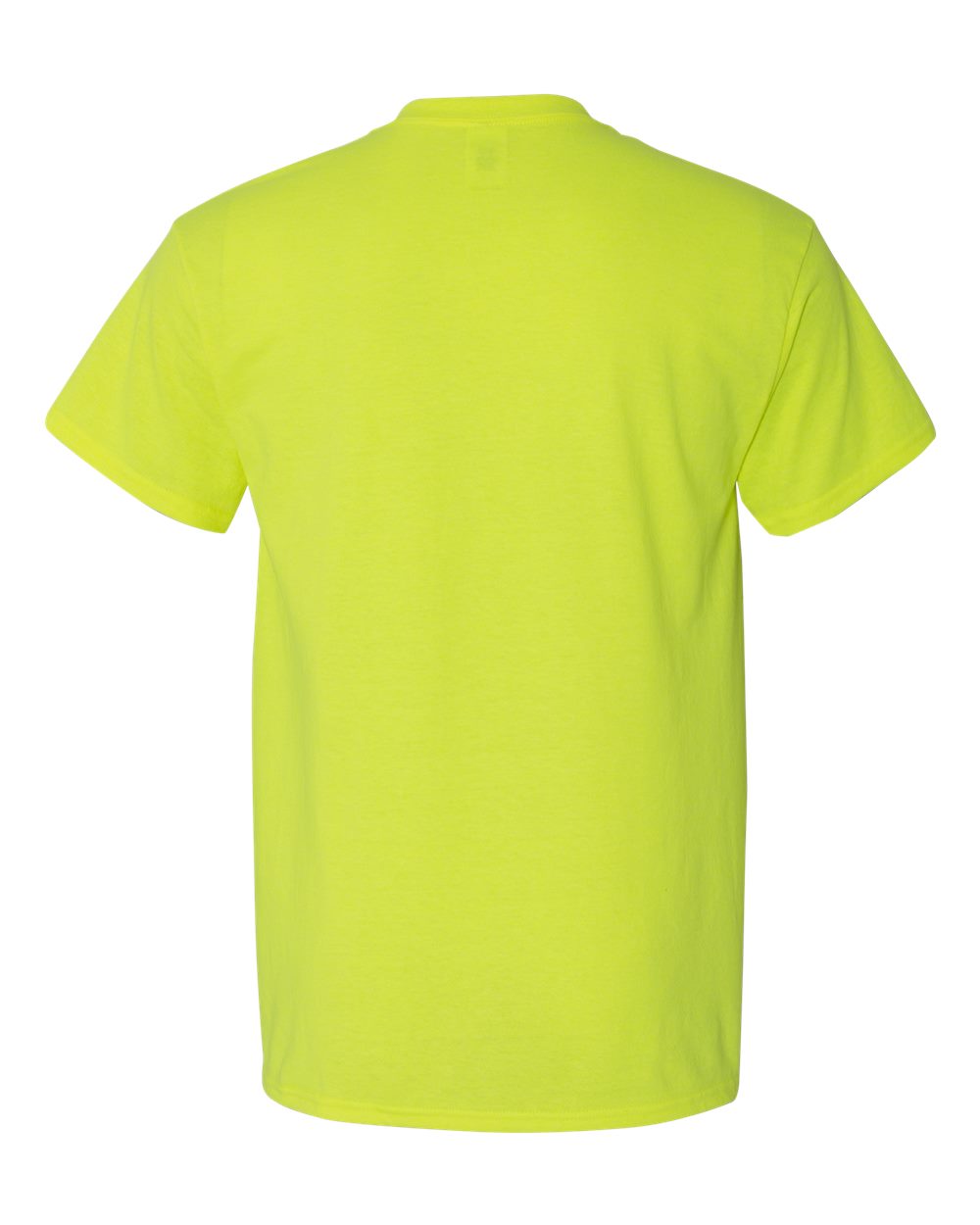 Front View of Safety Green Heavy Cotton™ Pocket T-Shirt - 5300
