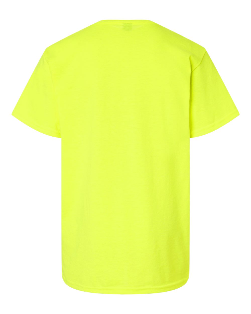 Rear View of Safety Green Light Cotton Youth T-Shirt - 3000B