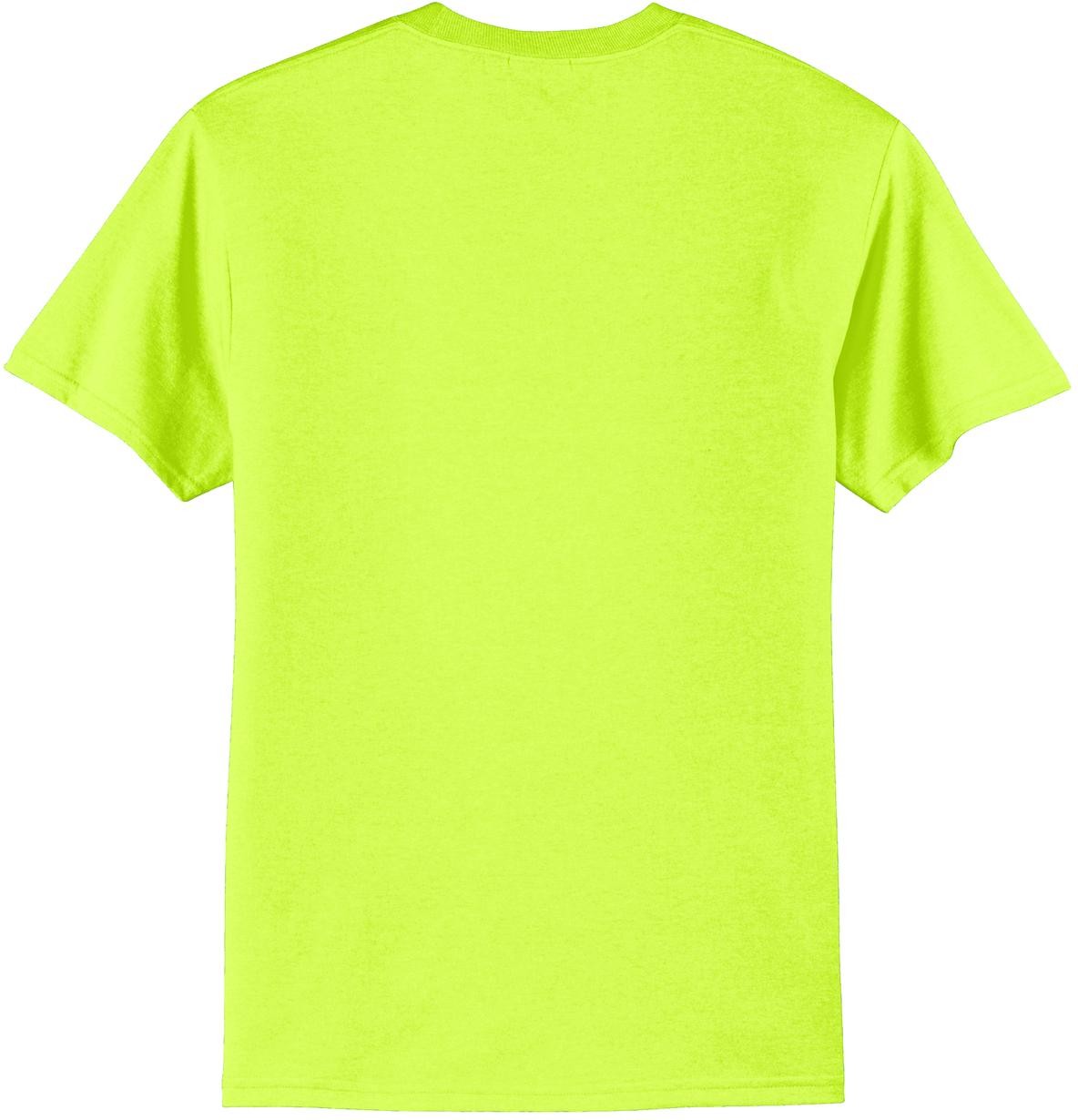Front View of Safety Green Port & Co Core Blend Tee. PC55