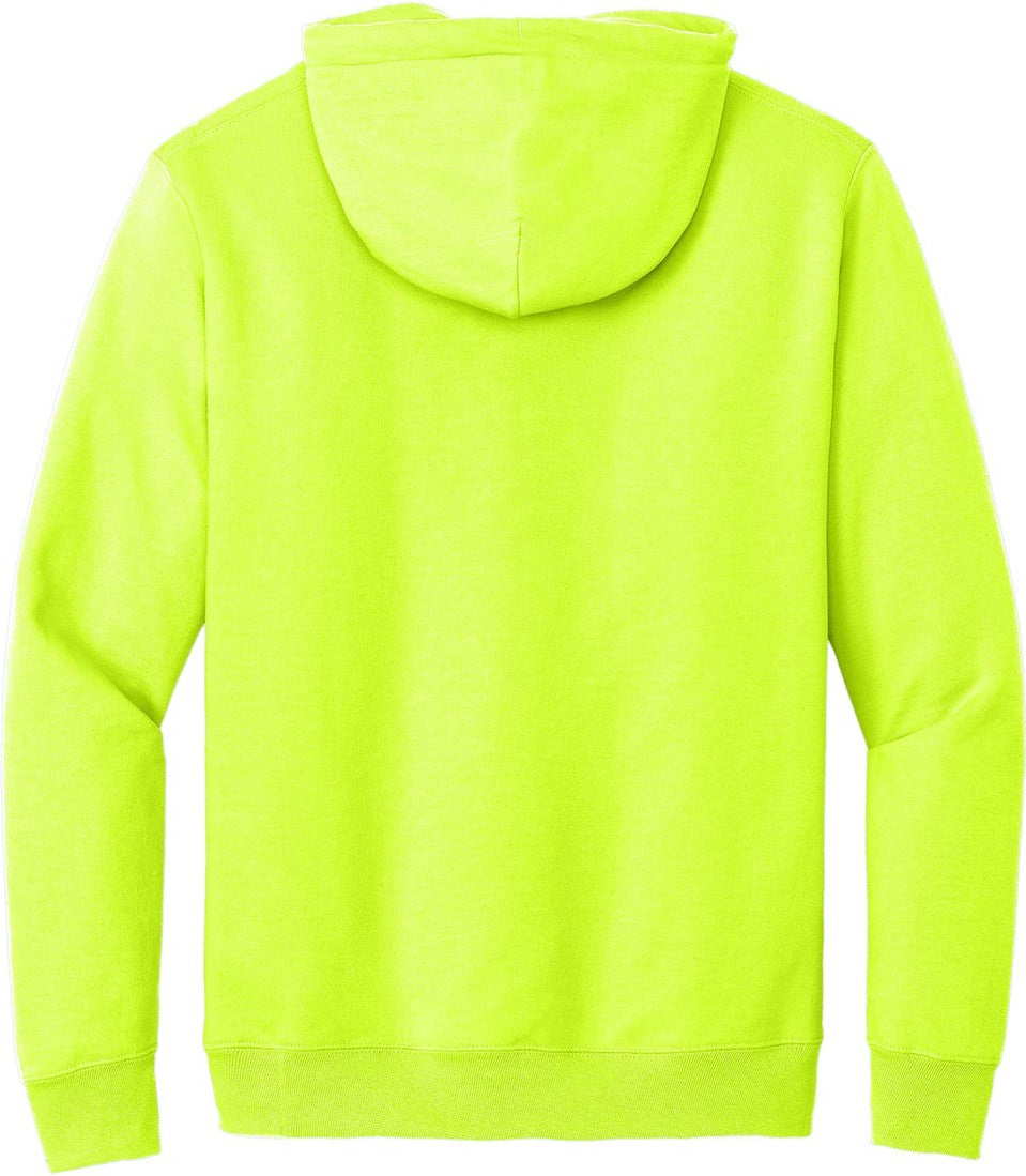 Front View of Safety Green Port & Co Essential Fleece Pullover Hooded Sweatshirt. PC90H