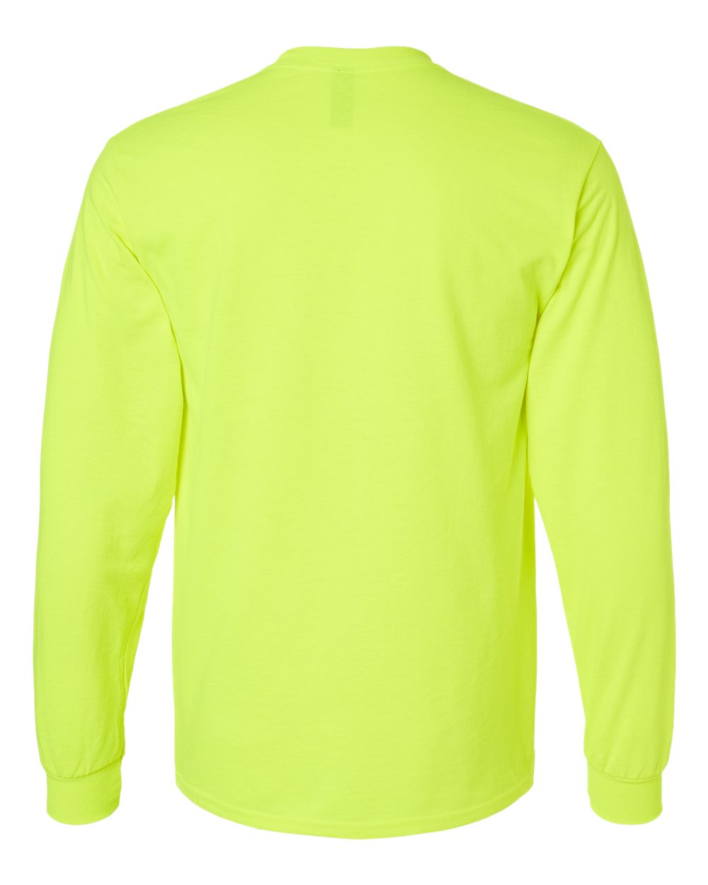 Front View of Safety Green Ultra Cotton® Long Sleeve T-Shirt - 2400