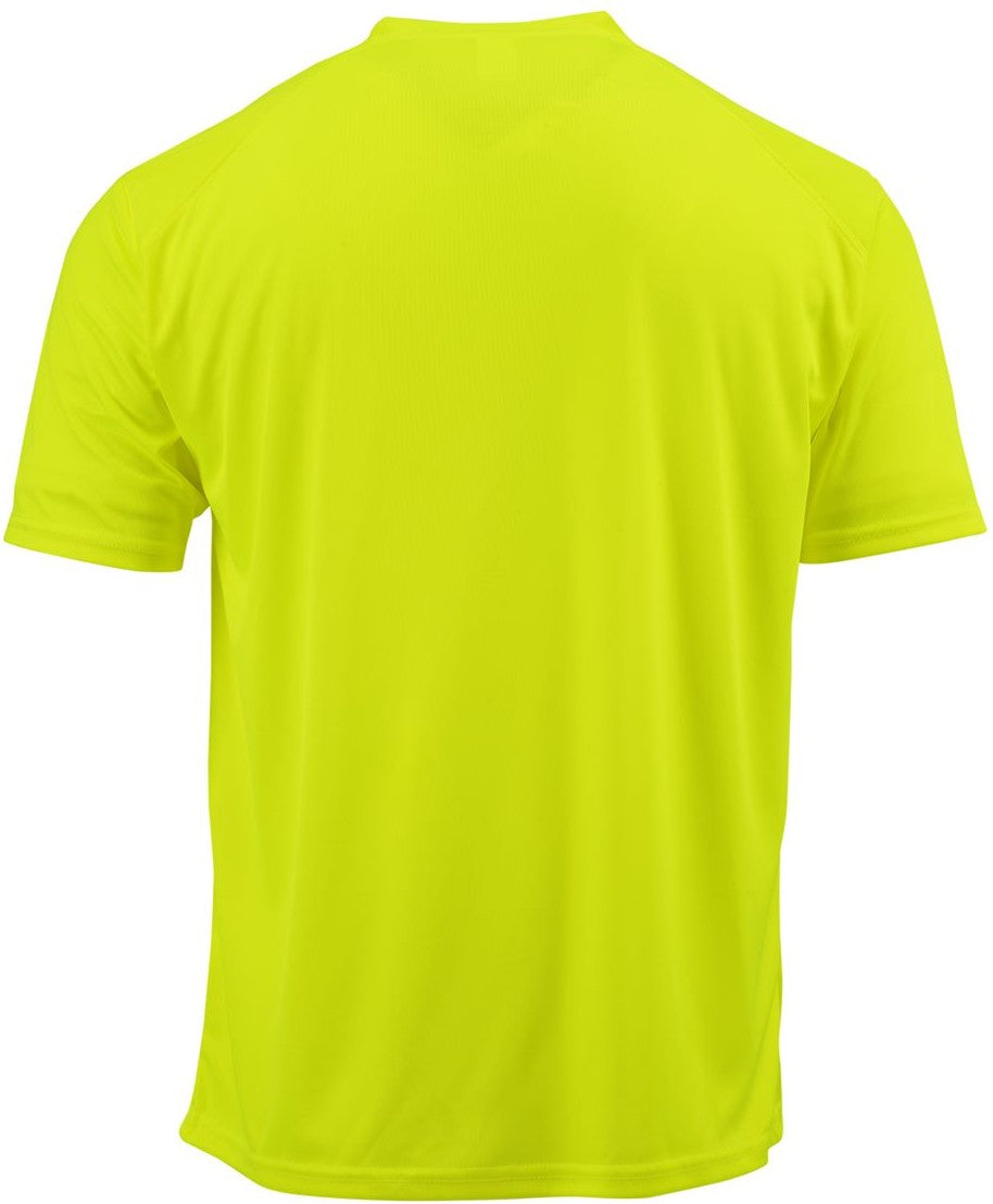 Rear View of Safety Green Youth Islander Performance T-Shirt - 208Y