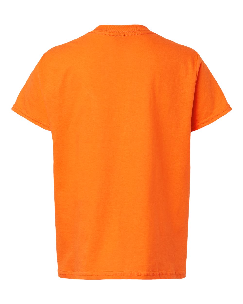 Rear View of Safety Orange Light Cotton Youth T-Shirt - 3000B