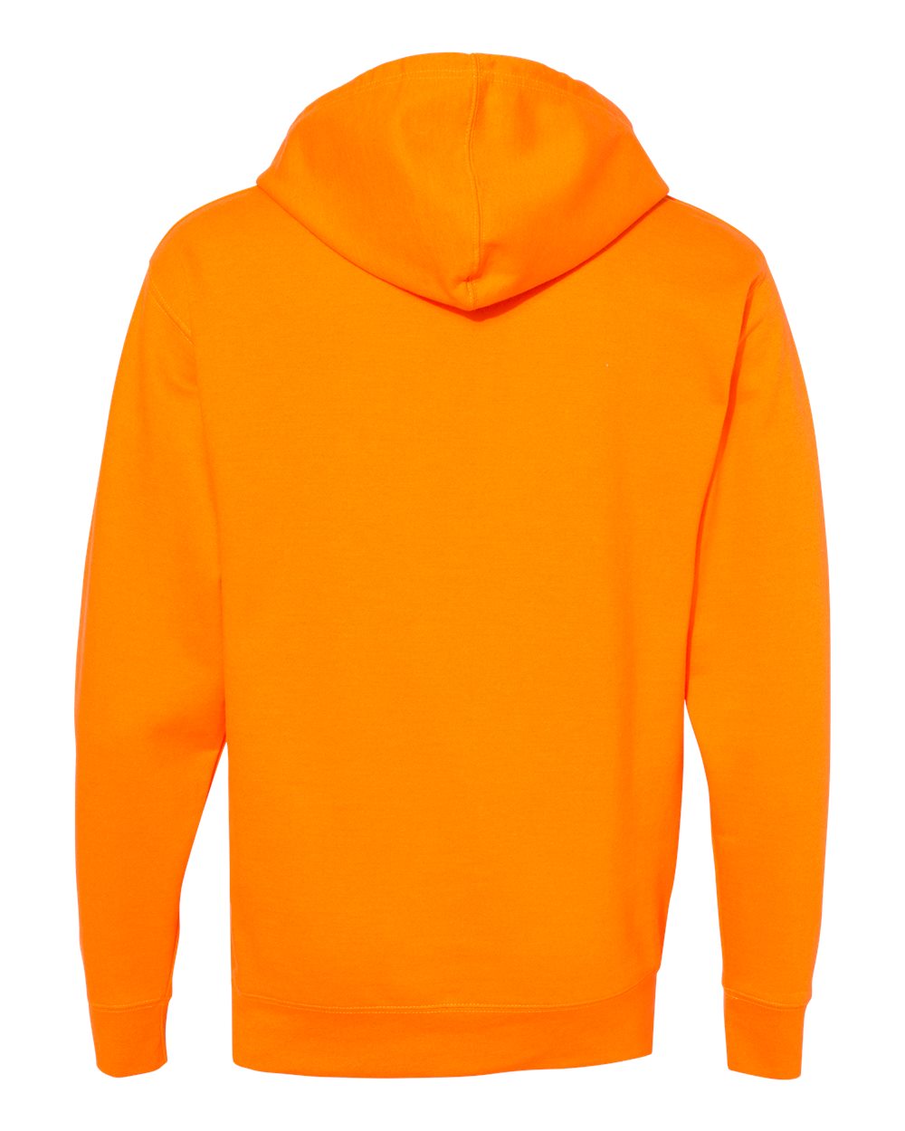 Front View of Safety Orange Midweight Hooded Sweatshirt - SS4500
