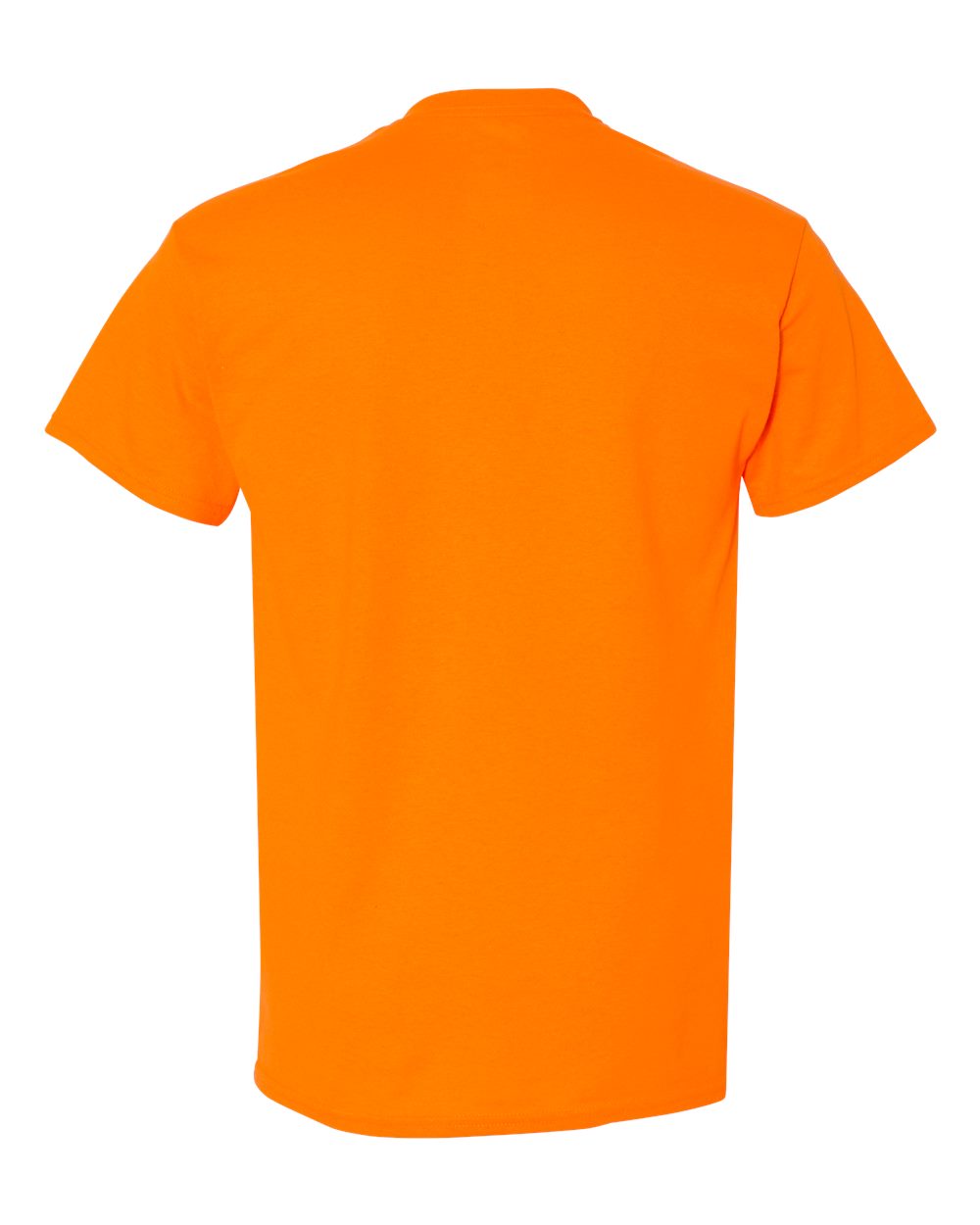 Rear View of Safety Orange Unisex DryBlend® Tall T-Shirt - 8000T plain
