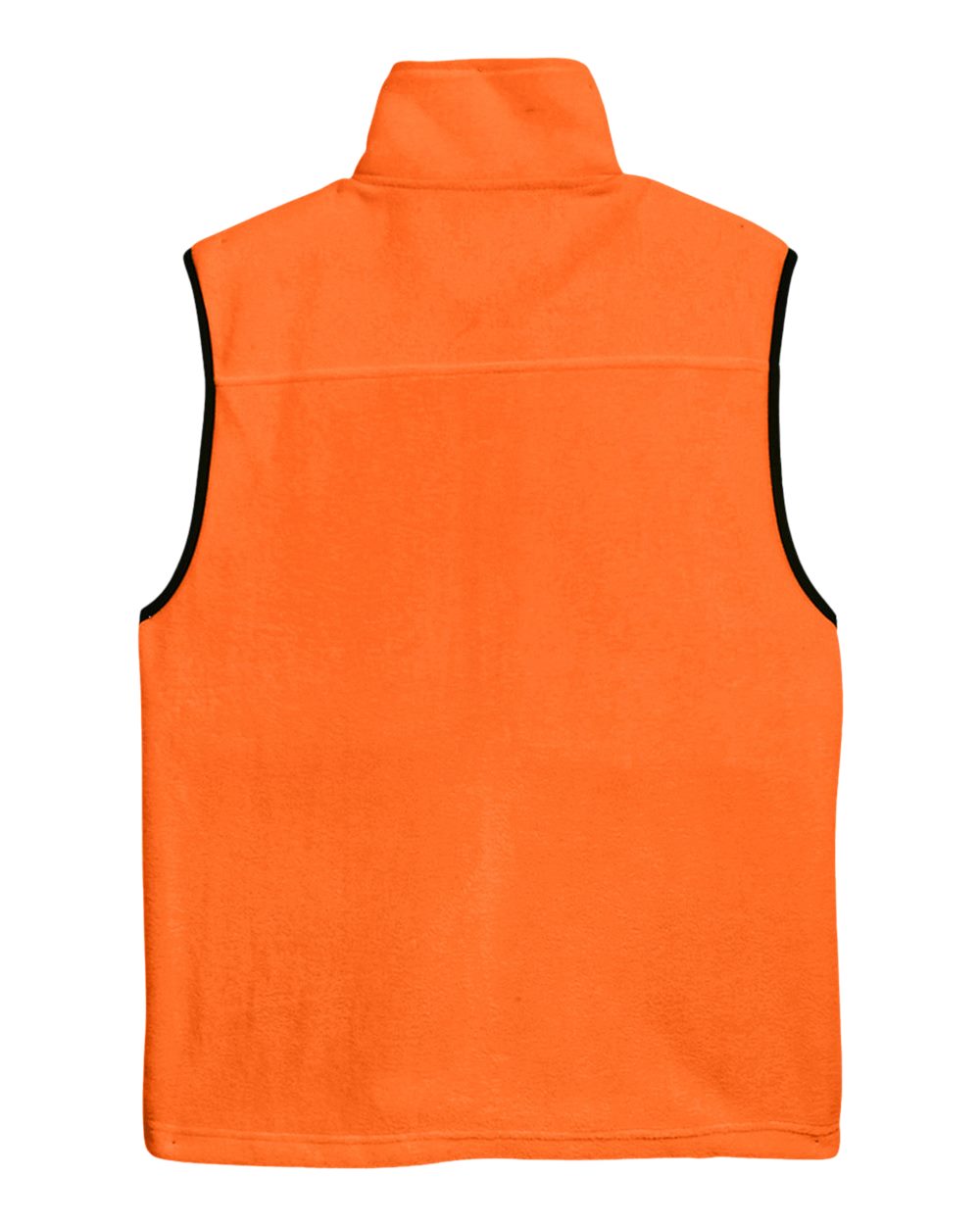 Front View of Safety Orange Unisex Fleece Full-Zip Vest - M985