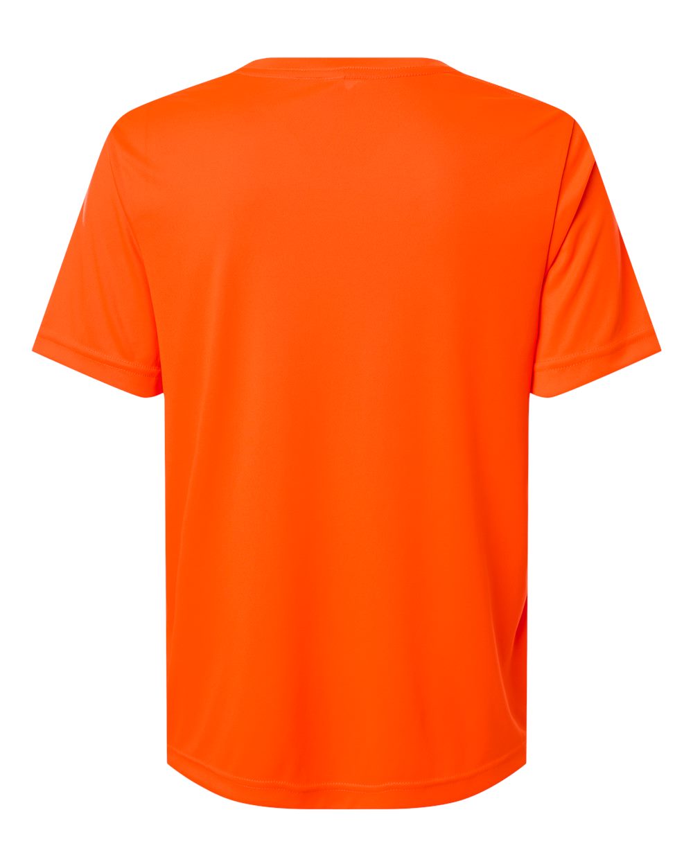 Rear View of Safety Orange Women's Capital Performance T-Shirt - CE10W plain